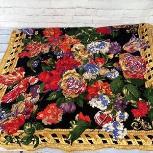 Vintage Liz Claiborne 100% silk floral shabby chic scarf
